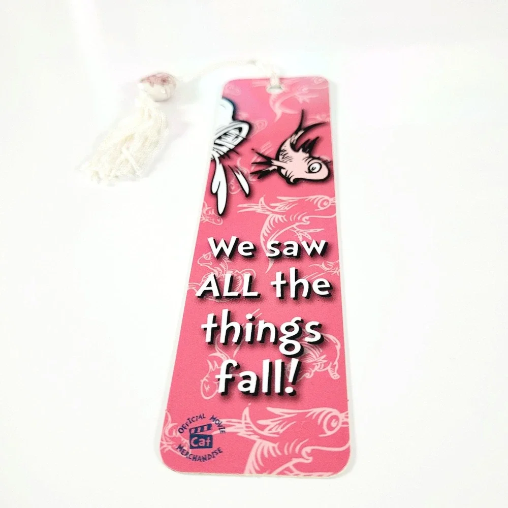 Vintage Y2K Dr. Seuss Movie Bookmark Fish Beaded Cat Hat 2003 Antioch CEBM-24368